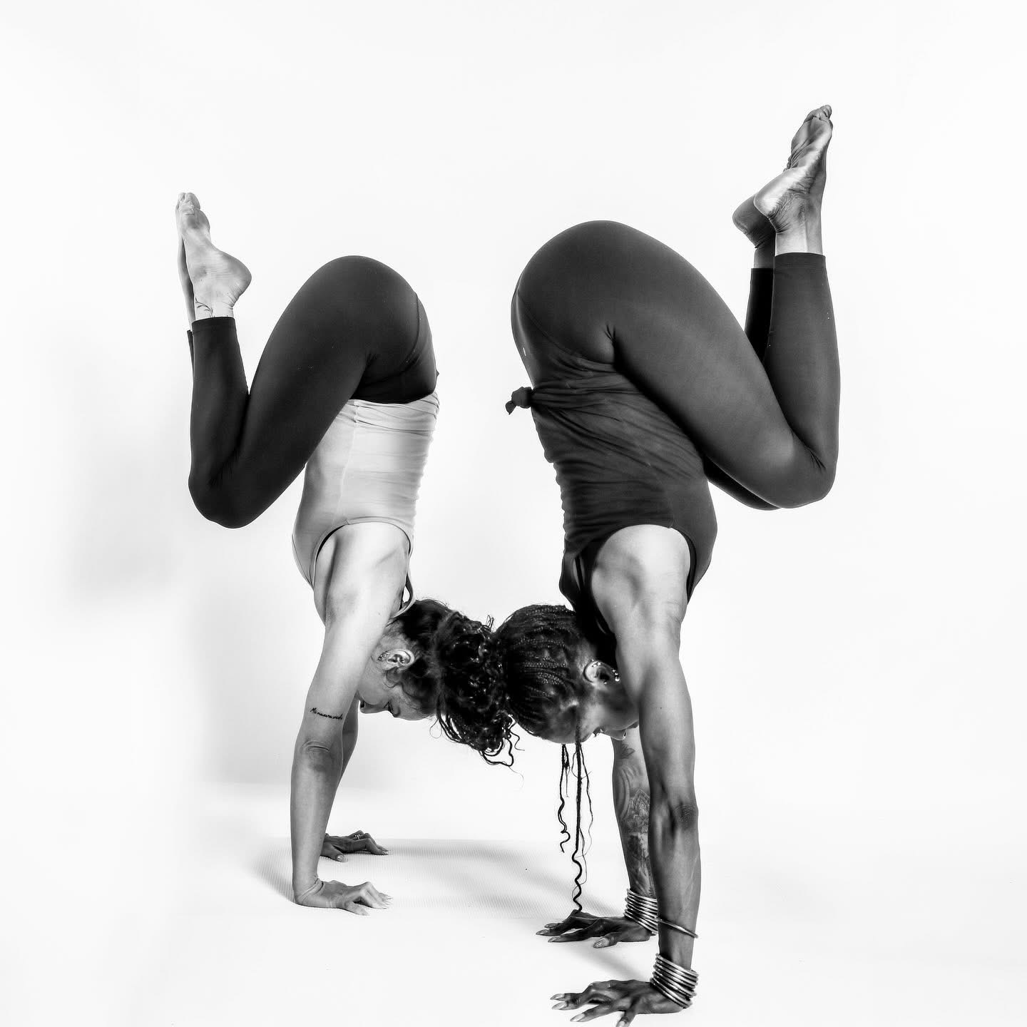 Woman in a stretching yoga pose